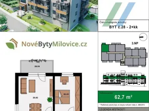 Prodej bytu 2+kk, Milovice, 64 m2