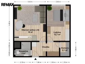 Prodej bytu 2+kk, Nový Bor - Arnultovice, Rumburských hrdinů, 43 m2