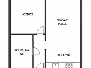 Pronájem bytu 2+kk, Praha, Jeremiášova, 46 m2