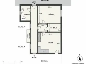 Pronájem bytu 2+kk, Postřižín, 38 m2