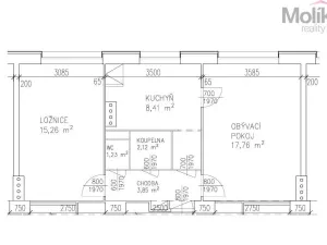 Pronájem bytu 2+1, Teplice, Josefa Suka, 50 m2