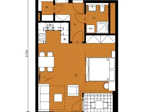 Pronájem bytu 1+kk, Praha, Hartigova, 53 m2