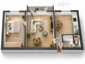Prodej bytu 2+1, Rožnov pod Radhoštěm, Vítězná, 43 m2