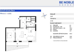 Pronájem bytu 2+kk, Praha - Košíře, Musílkova, 65 m2