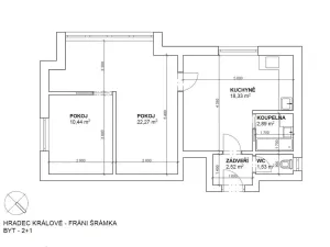 Prodej bytu 2+1, Hradec Králové - Pražské Předměstí, Fráni Šrámka, 68 m2