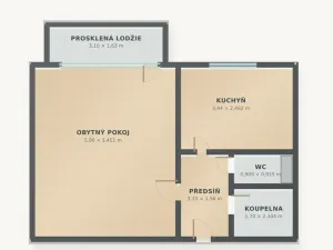 Pronájem bytu 1+1, Havlíčkův Brod, Na Spravedlnosti, 44 m2