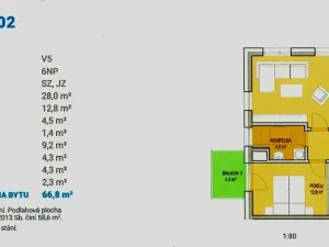 Pronájem bytu 2+kk, Liberec, Kladenská, 67 m2