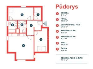 Prodej bytu 3+kk, Nupaky, K Parku, 77 m2