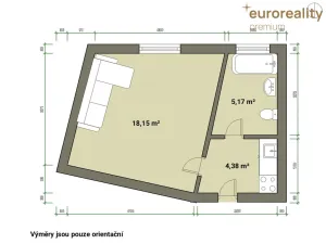 Prodej bytu 1+kk, Mariánské Lázně, Žižkova, 25 m2