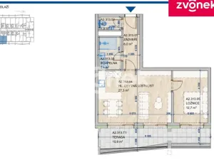 Pronájem bytu 2+kk, Brno, Komárovská, 55 m2