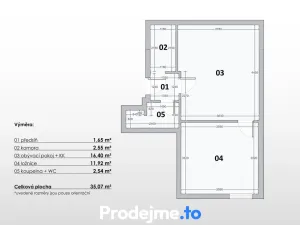 Prodej bytu 1+1, Znojmo, 17. listopadu, 35 m2
