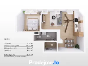 Prodej bytu 1+1, Znojmo, 17. listopadu, 42 m2