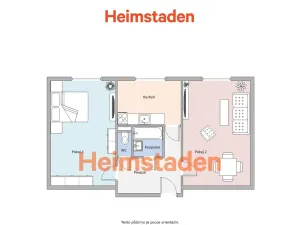 Pronájem bytu 2+1, Orlová - Poruba, Hornická, 53 m2