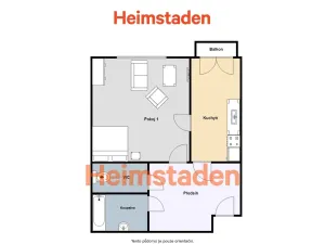 Pronájem bytu 1+1, Ostrava - Poruba, Hlavní třída, 38 m2