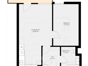 Pronájem bytu 2+kk, České Budějovice, Generála Klapálka, 55 m2