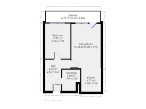 Pronájem bytu 2+kk, Praha - Prosek, Novoborská, 39 m2