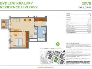 Pronájem bytu 2+kk, Kralupy nad Vltavou, Nádražní, 45 m2