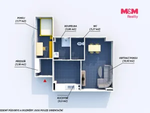 Pronájem bytu 2+1, Strašice, 48 m2