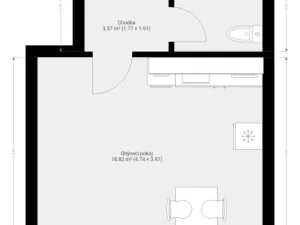 Pronájem bytu 1+kk, Brno - Černá Pole, Erbenova, 26 m2