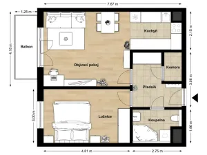 Pronájem bytu 2+kk, Praha - Záběhlice, Velenovského, 53 m2