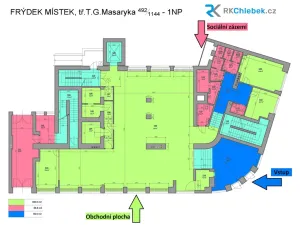 Pronájem obchodního prostoru, Frýdek-Místek - Frýdek, tř. T. G. Masaryka, 396 m2