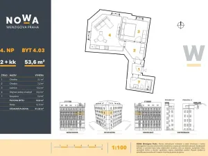 Prodej bytu 2+kk, Praha - Nové Město, Wenzigova, 56 m2