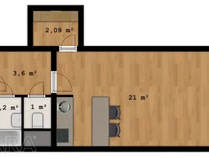 Prodej bytu 1+kk, Praha - Chodov, Klapálkova, 30 m2