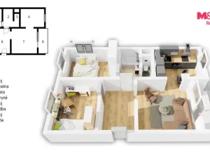 Prodej bytu 3+1, Česká Lípa, Bratří Čapků, 66 m2