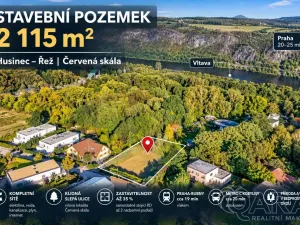 Prodej pozemku pro bydlení, Husinec - Řež, Červená Skála, 2115 m2