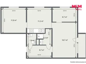Prodej bytu 3+1, Karlovy Vary, Šumavská, 64 m2