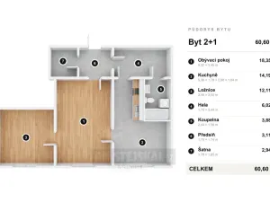 Prodej bytu 2+1, České Budějovice - České Budějovice 2, Větrná, 63 m2