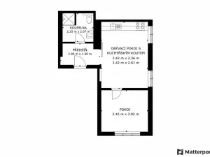 Pronájem bytu 2+kk, Beroun - Beroun-Město, Na Parkáně, 38 m2