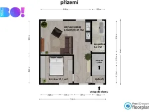 Prodej bytu 2+kk, Plumlov, Běliska, 50 m2