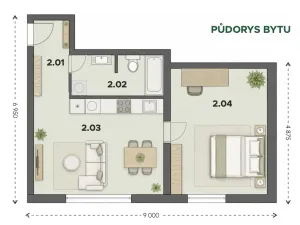 Prodej bytu 2+kk, Třinec, 38 m2