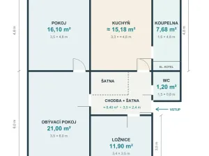 Prodej bytu 3+1, Dlouhá Loučka, Újezdská, 82 m2