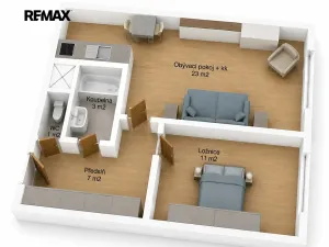 Pronájem bytu 2+kk, Praha - Stodůlky, Písková, 45 m2
