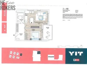 Pronájem bytu 2+kk, Praha - Hloubětín, Saarinenova, 49 m2