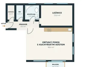 Pronájem bytu 2+kk, Úherce, Hlavní, 73 m2