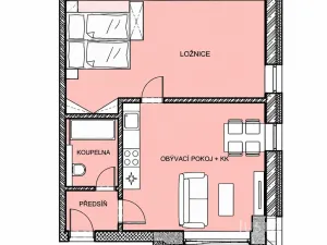 Pronájem bytu 2+kk, Kestřany, 50 m2