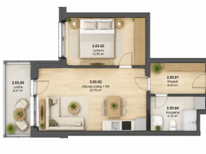 Pronájem bytu 2+kk, Praha - Dolní Chabry, Za Pískovnou, 50 m2