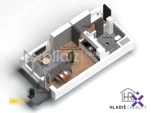 Pronájem bytu 1+kk, Uherský Brod, Sídl. Olšava, 33 m2