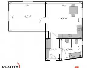 Pronájem bytu 2+kk, Jablonec nad Nisou - Vrkoslavice, Pod Petřínem, 50 m2