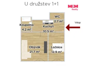 Prodej bytu 1+1, Praha - Nusle, U družstev, 58 m2