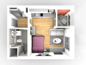 Pronájem bytu 1+kk, Praha - Smíchov, U Lihovaru, 28 m2