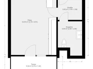 Pronájem bytu 1+kk, Brno - Trnitá, Křenová, 40 m2