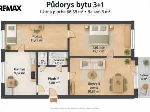 Prodej bytu 3+1, Krucemburk, Košinovská, 66 m2