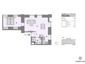 Pronájem bytu 2+kk, Olomouc - Hodolany, Holická, 48 m2