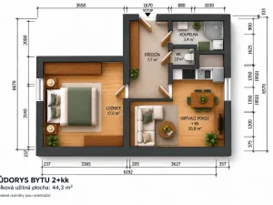 Prodej bytu 2+kk, Staré Město - Stříbrnice, 48 m2