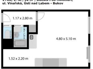 Prodej bytu 1+kk, Ústí nad Labem, Vinařská, 32 m2