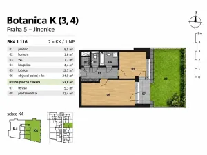 Prodej bytu 2+kk, Praha - Jinonice, Pod stolovou horou, 54 m2